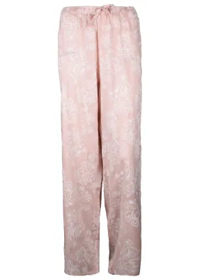 Ladies Printed Wide Leg Capri Trouser Pink