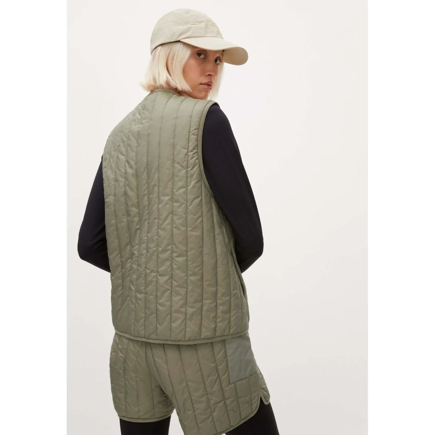 Lake Padded Vest, Vetiver Green