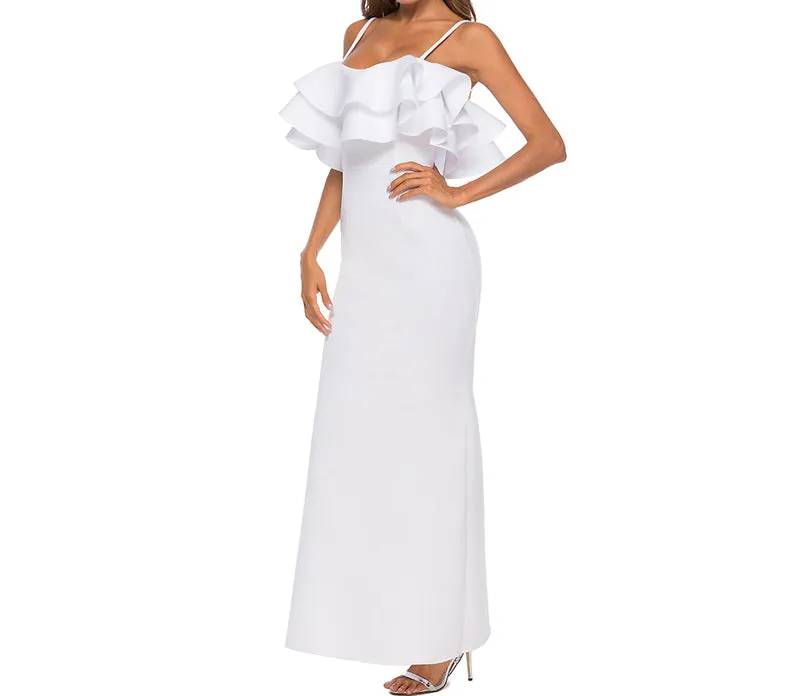 Large Size Ruffled Sling Sexy Dress