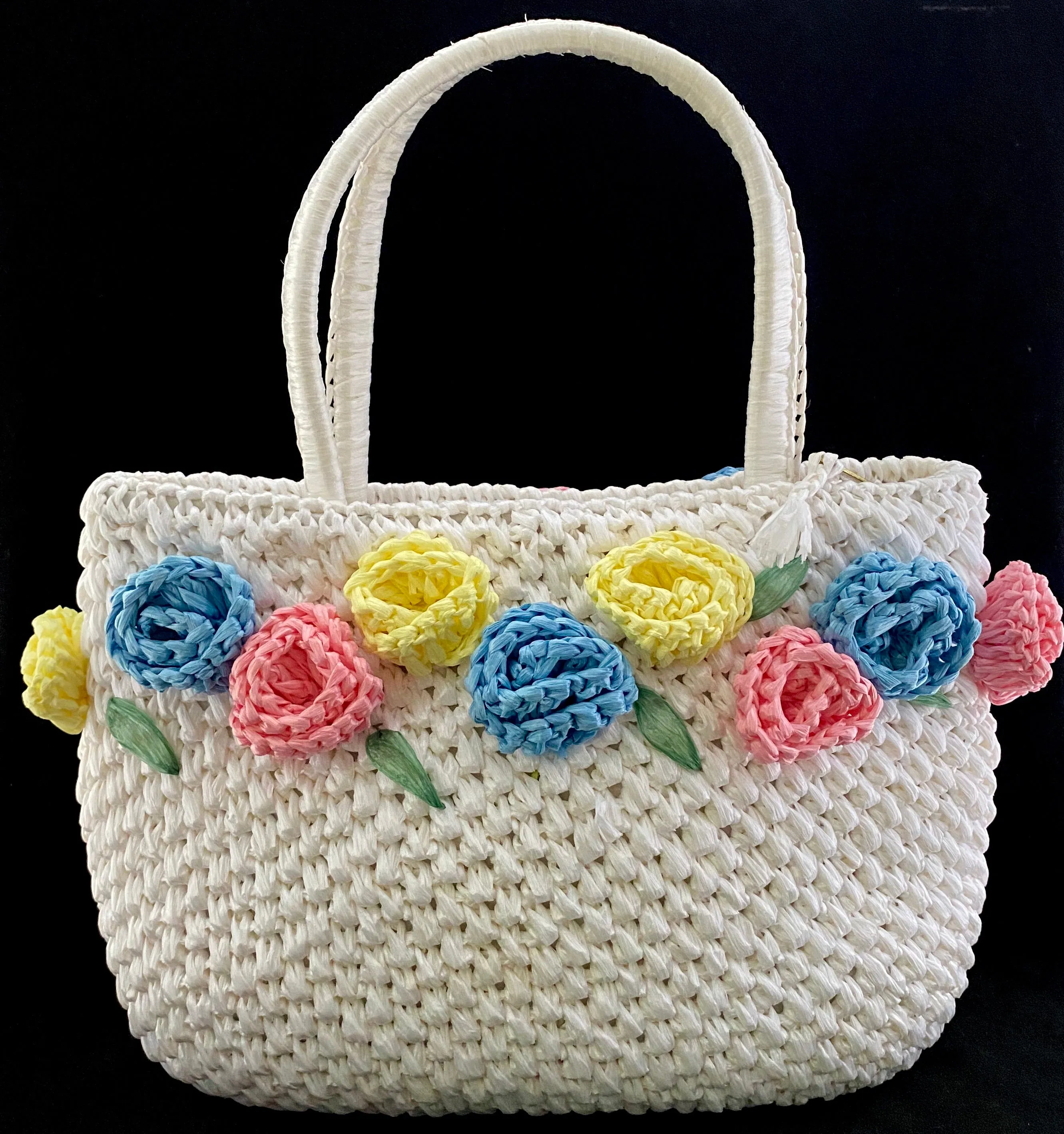 Late 50s/ Early 60s Security Quality Plus Raffia Handbag