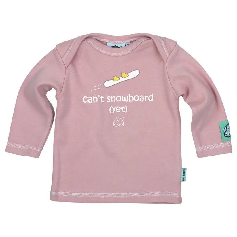 Lazy Baby Gift for Snowboarders - Can't Snowboard Yet Baby T Shirt