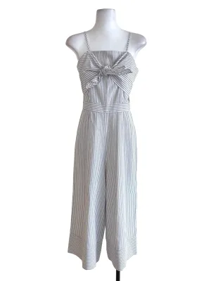 Light Grey Bengal Stripe Bow Jumpsuit