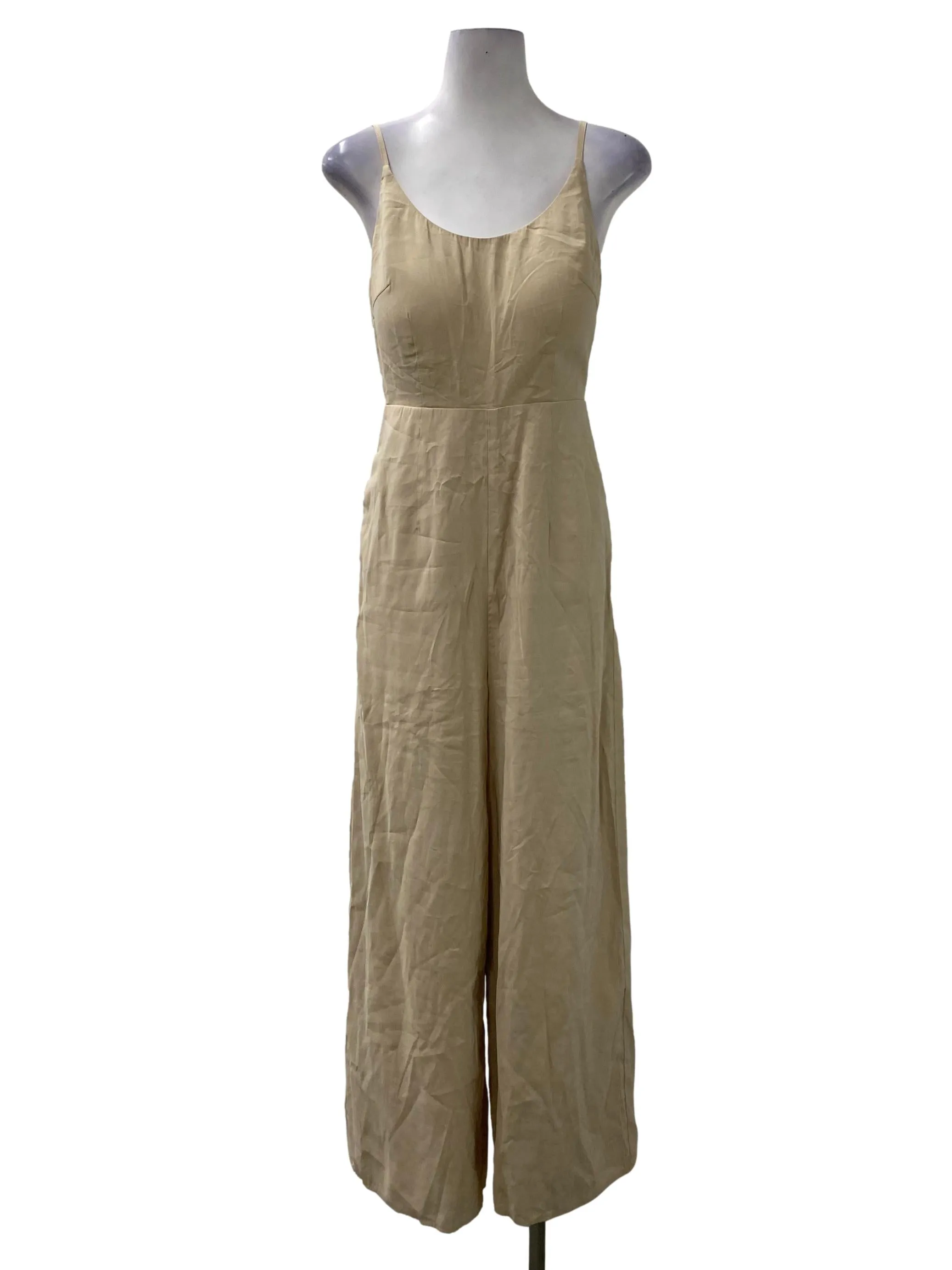 Light Khaki Strap Jumpsuit