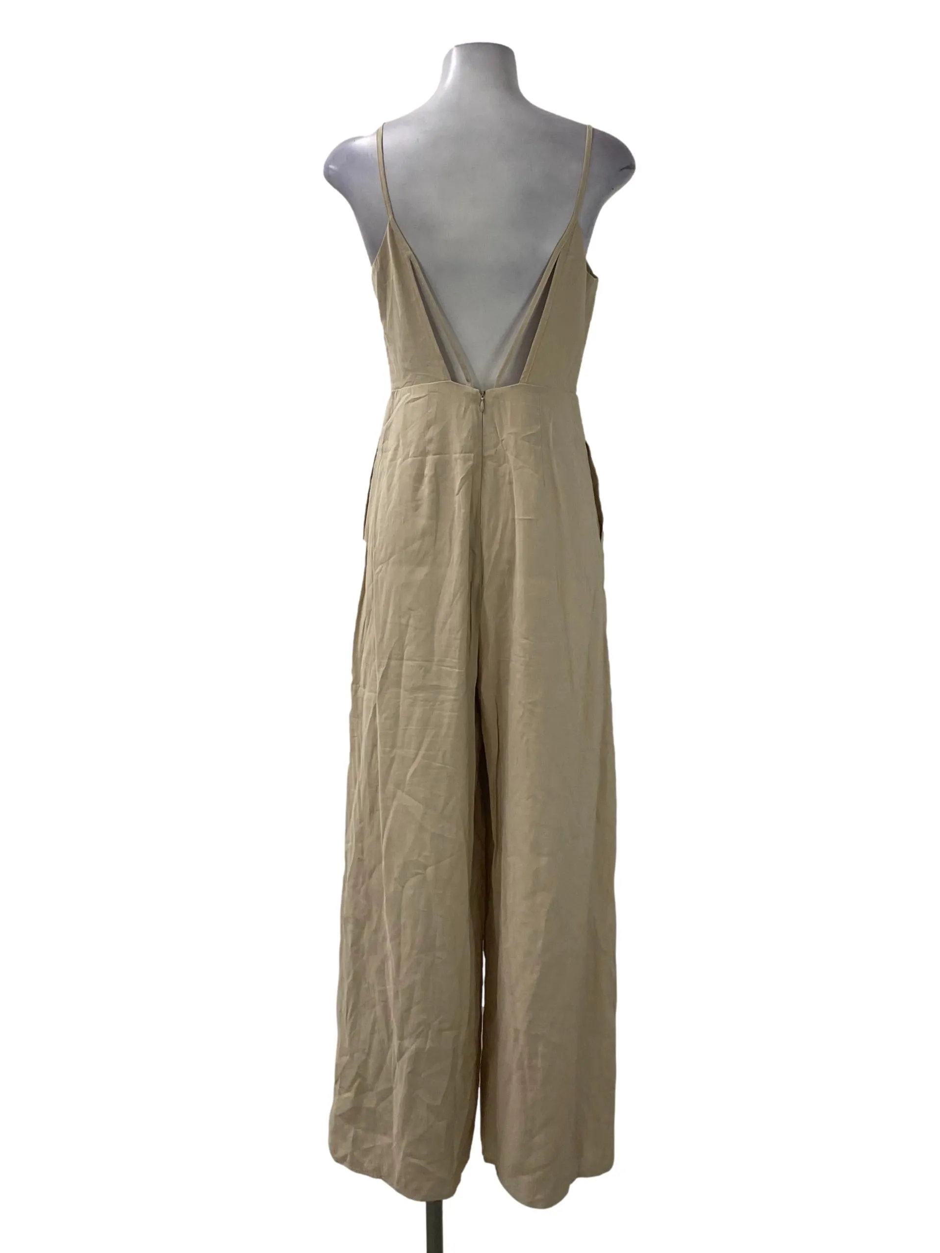 Light Khaki Strap Jumpsuit