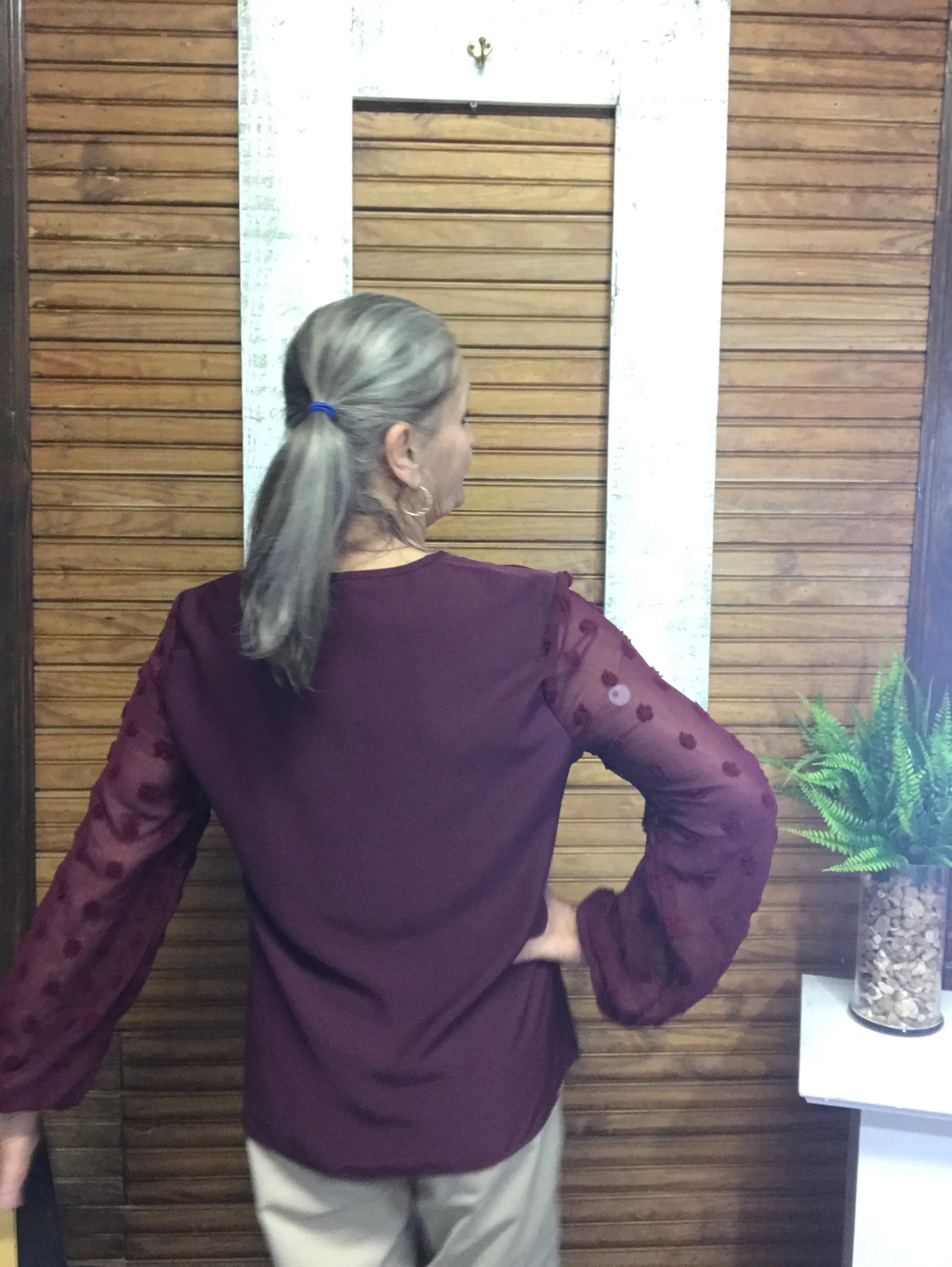 Lightweight Top w/Minky Dot Sleeves