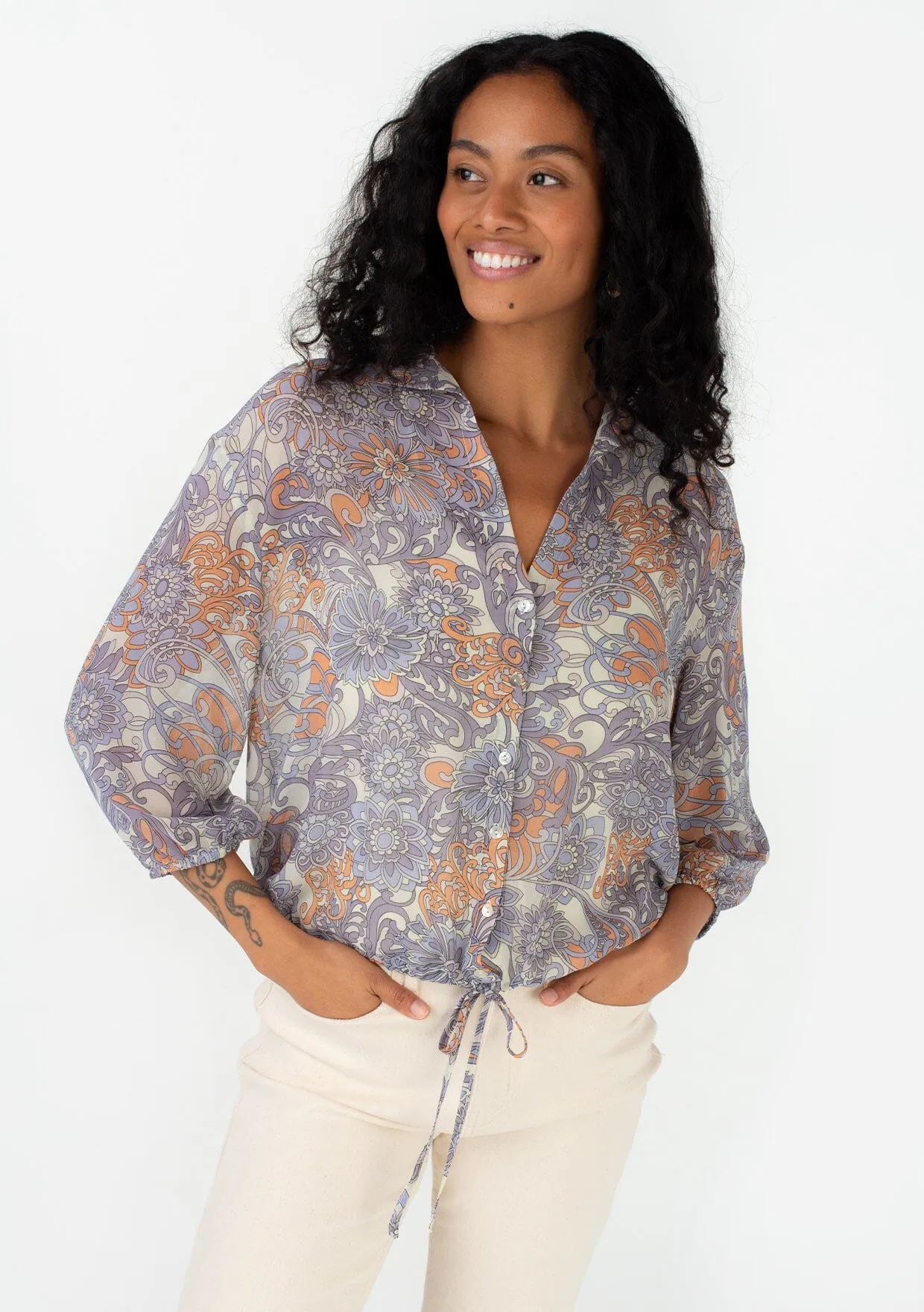Lindie Button Front Top