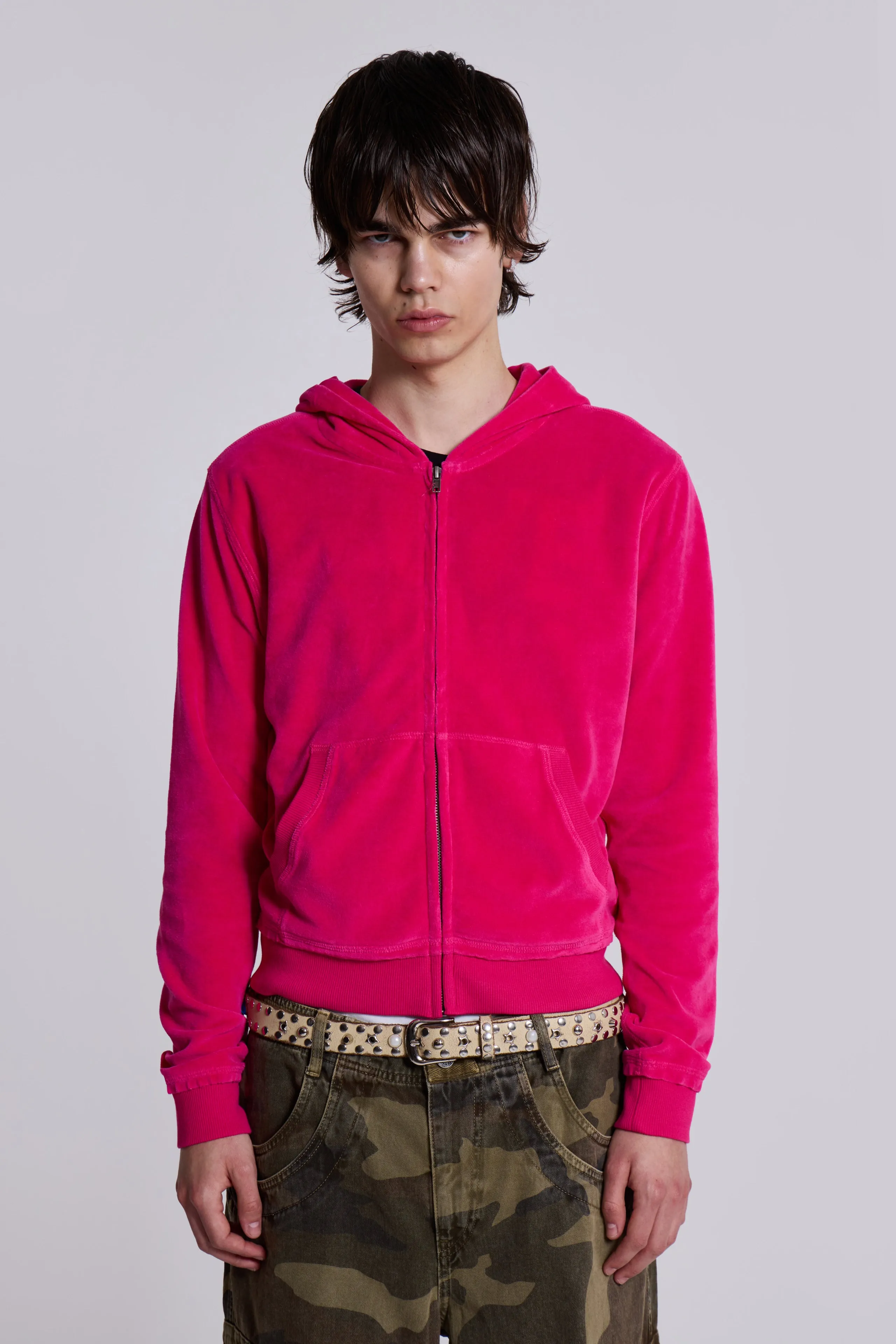 Low Life Hot Pink Velour Hoodie
