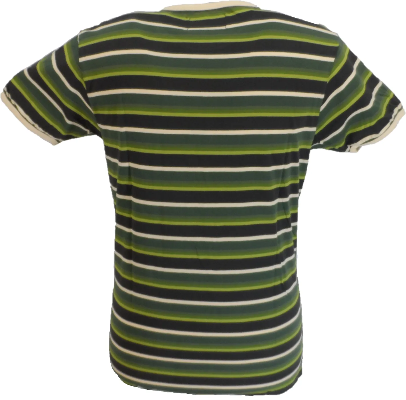 Madcap England Mens Green Multi Striped Ringer T Shirt