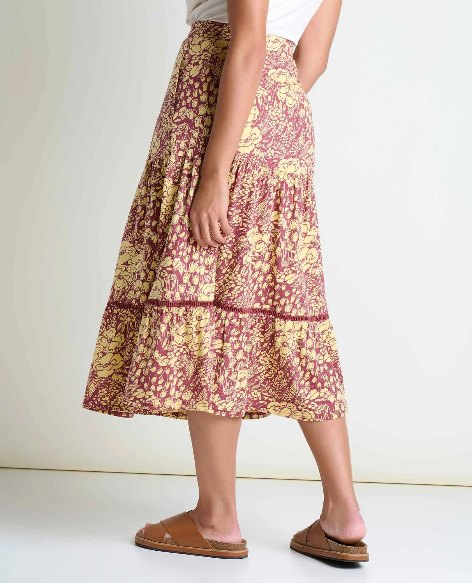 Marigold Tiered Midi Skirt
