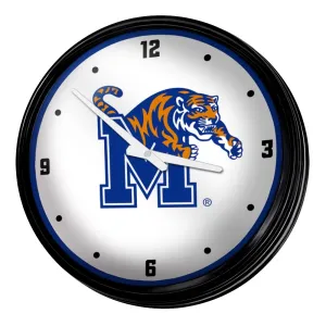Memphis Tigers: Retro Lighted Wall Clock