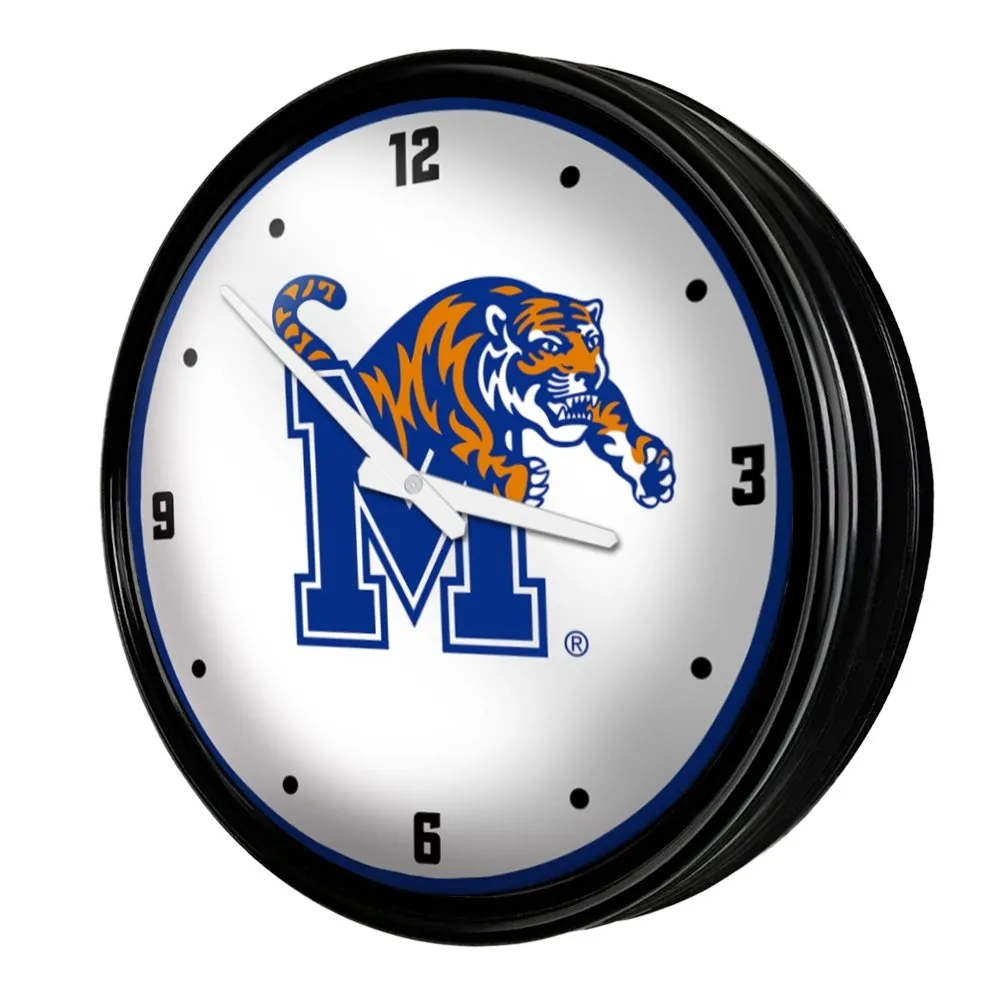 Memphis Tigers: Retro Lighted Wall Clock