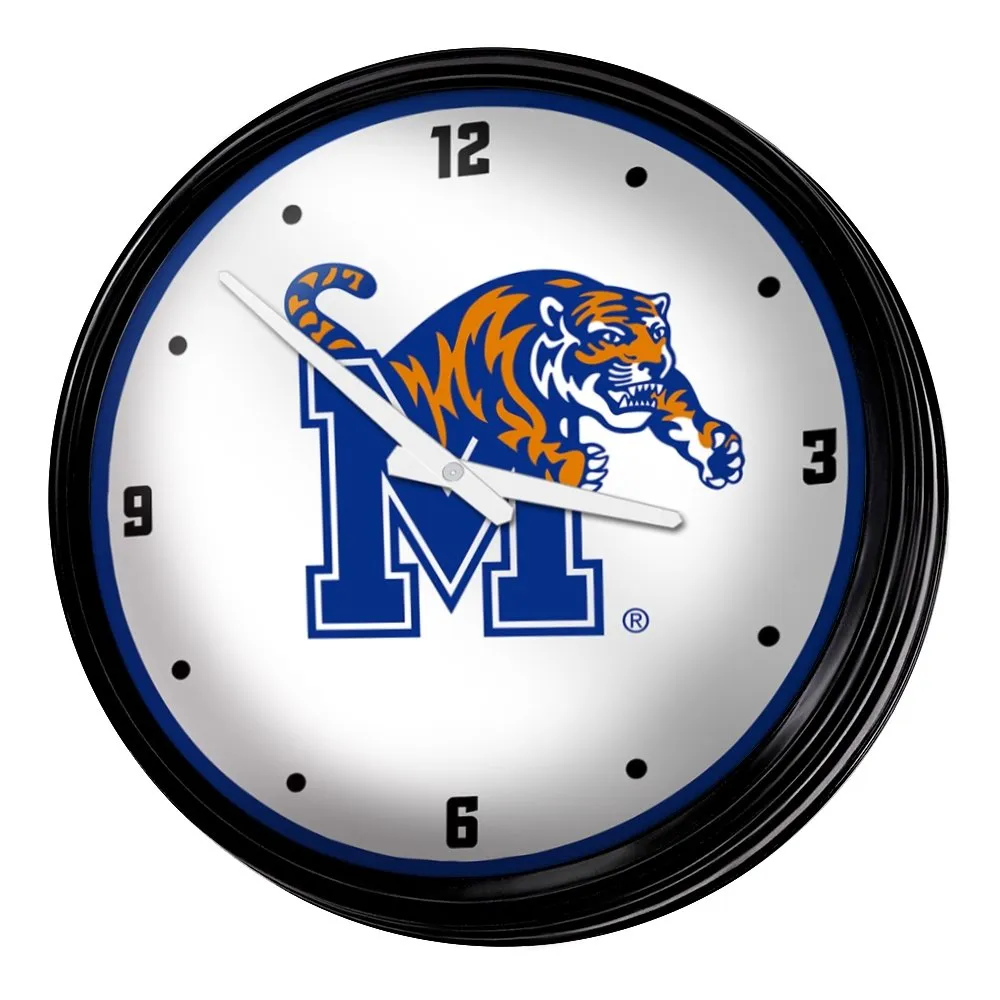 Memphis Tigers: Retro Lighted Wall Clock