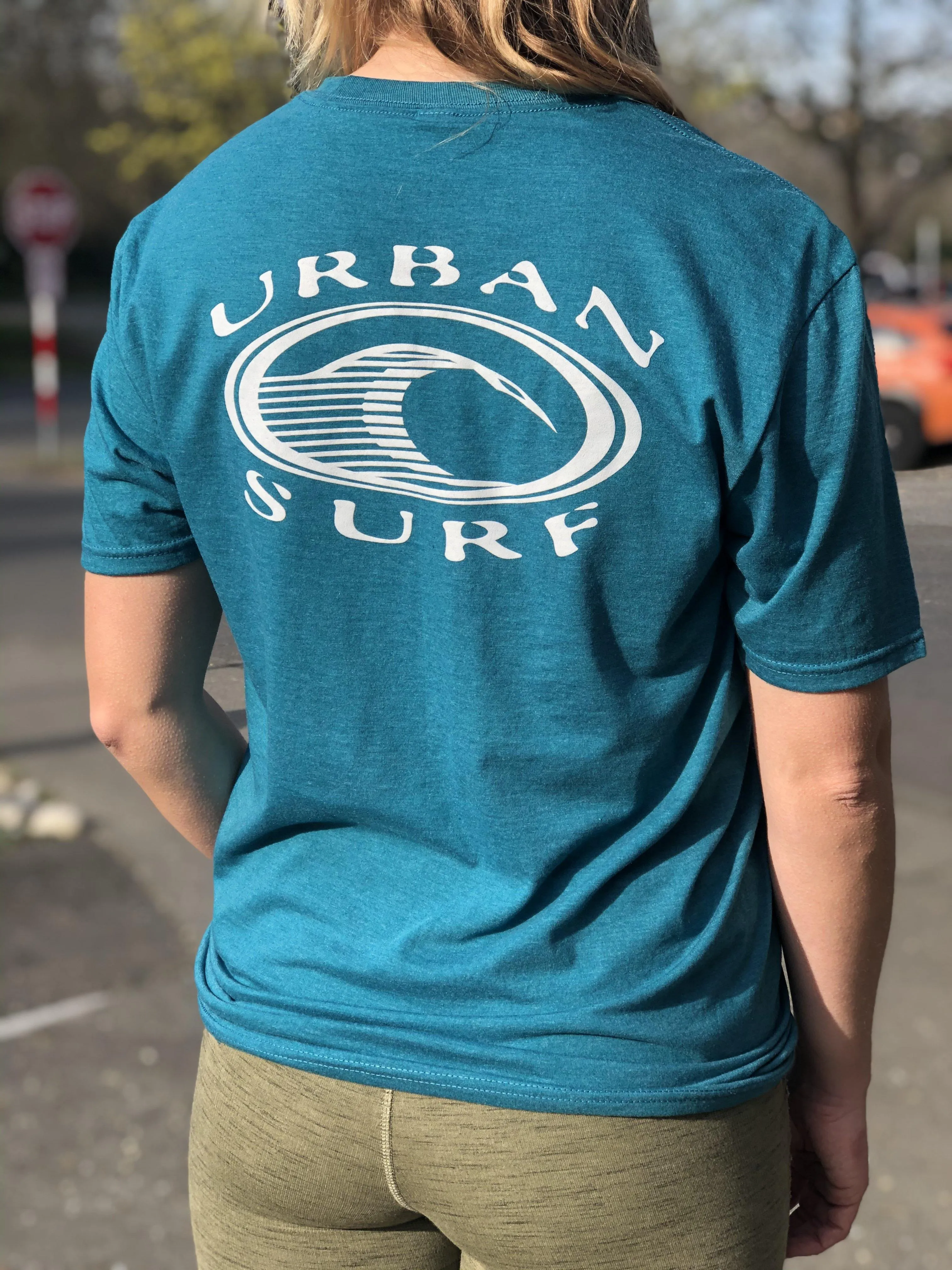 Men & Women'S Retro Logo Tee - Heather Teal