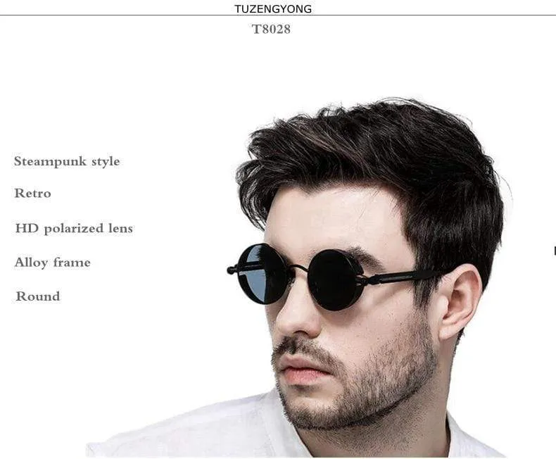Men Polarized Classic Gothic Steampunk Sunglasses（Need to choose tinted color, otherwise the lenses are transparent）