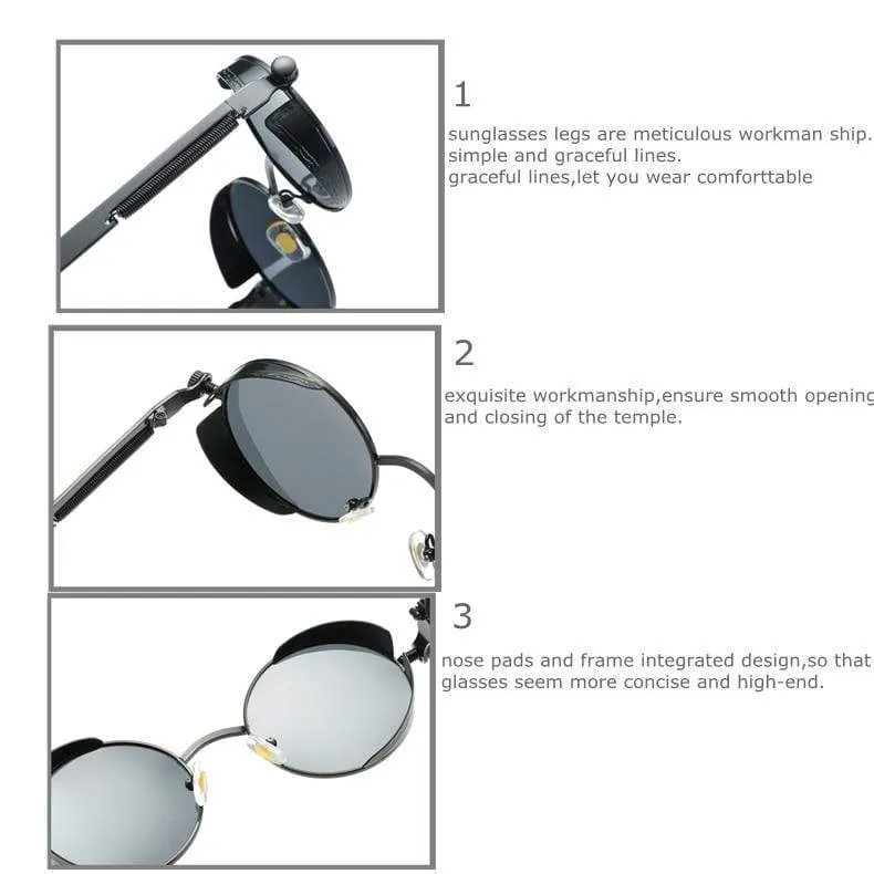 Men Polarized Classic Gothic Steampunk Sunglasses（Need to choose tinted color, otherwise the lenses are transparent）