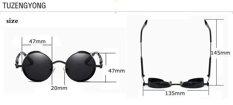 Men Polarized Classic Gothic Steampunk Sunglasses（Need to choose tinted color, otherwise the lenses are transparent）