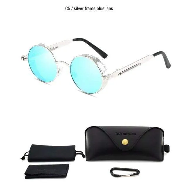 Men Polarized Classic Gothic Steampunk Sunglasses（Need to choose tinted color, otherwise the lenses are transparent）