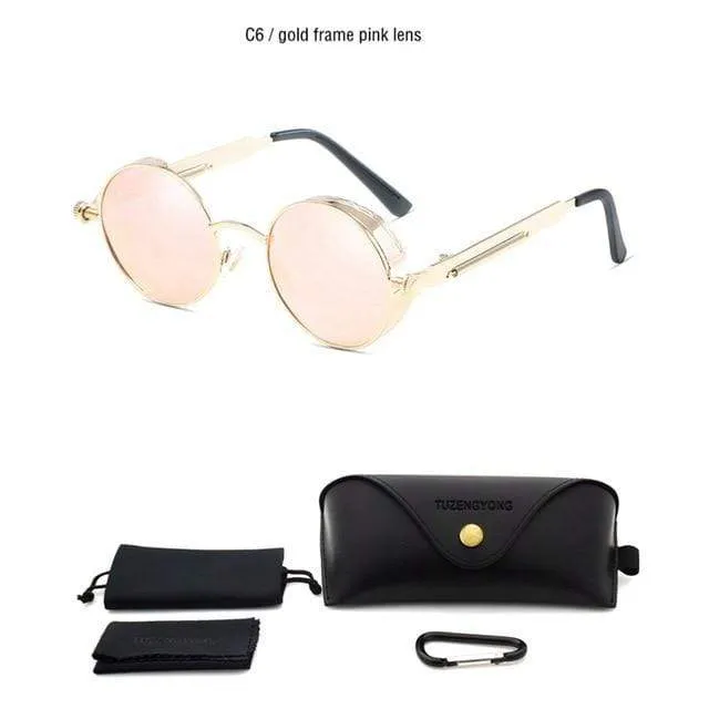 Men Polarized Classic Gothic Steampunk Sunglasses（Need to choose tinted color, otherwise the lenses are transparent）