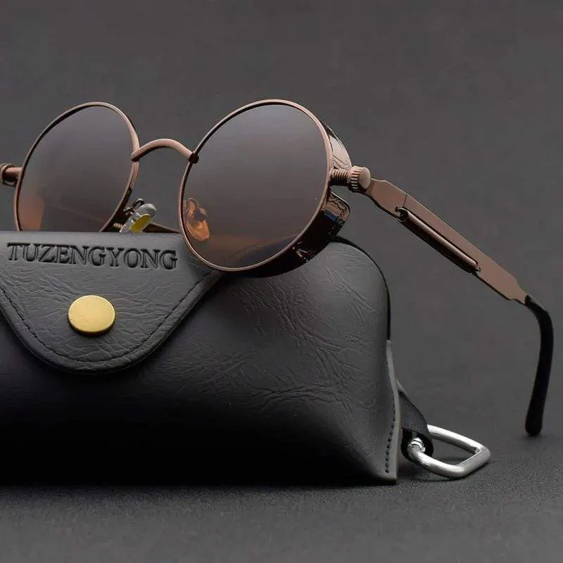 Men Polarized Classic Gothic Steampunk Sunglasses（Need to choose tinted color, otherwise the lenses are transparent）