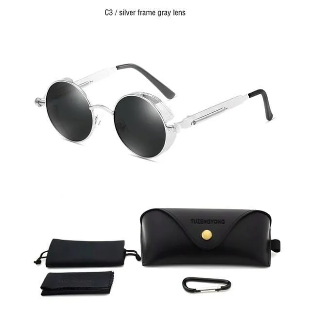 Men Polarized Classic Gothic Steampunk Sunglasses（Need to choose tinted color, otherwise the lenses are transparent）