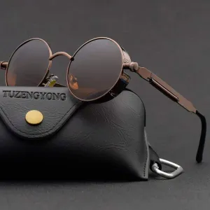 Men Polarized Classic Gothic Steampunk Sunglasses（Need to choose tinted color, otherwise the lenses are transparent）