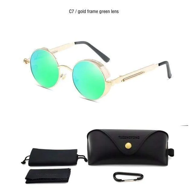 Men Polarized Classic Gothic Steampunk Sunglasses（Need to choose tinted color, otherwise the lenses are transparent）