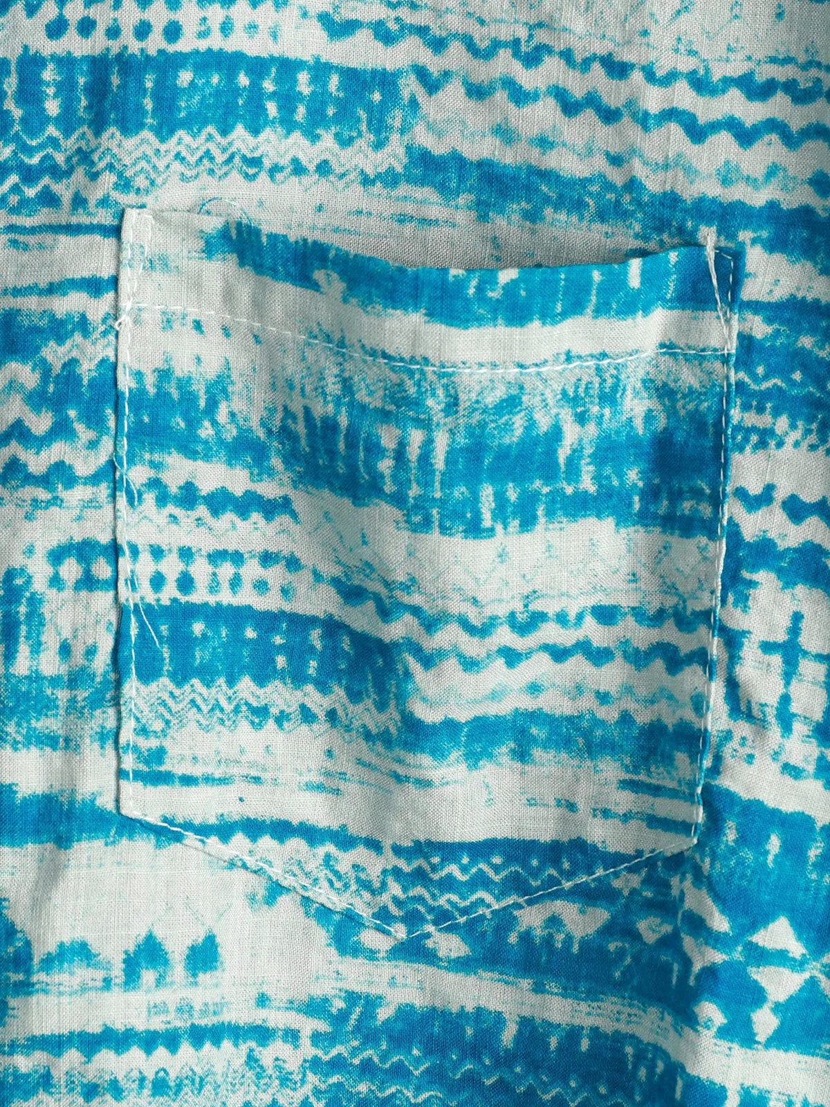 Men's Blue Vintage Pocket Short Sleeve Shirt