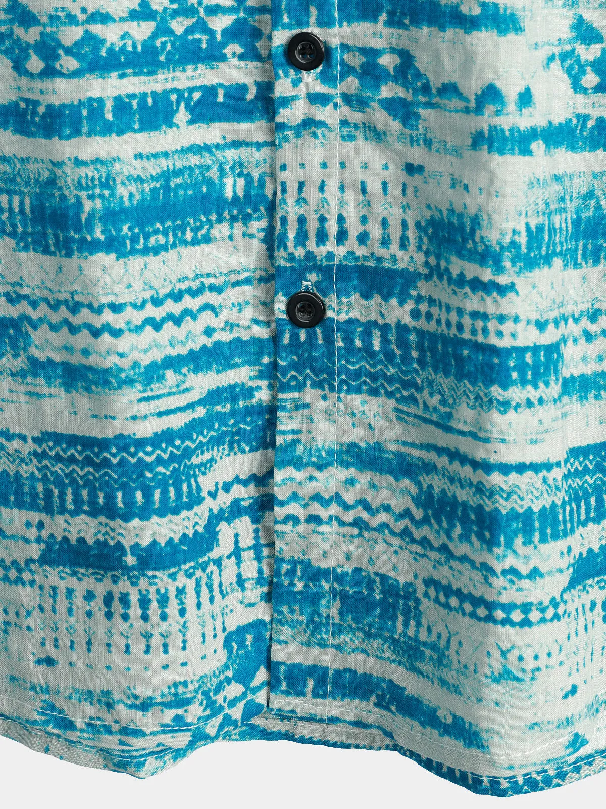 Men's Blue Vintage Pocket Short Sleeve Shirt