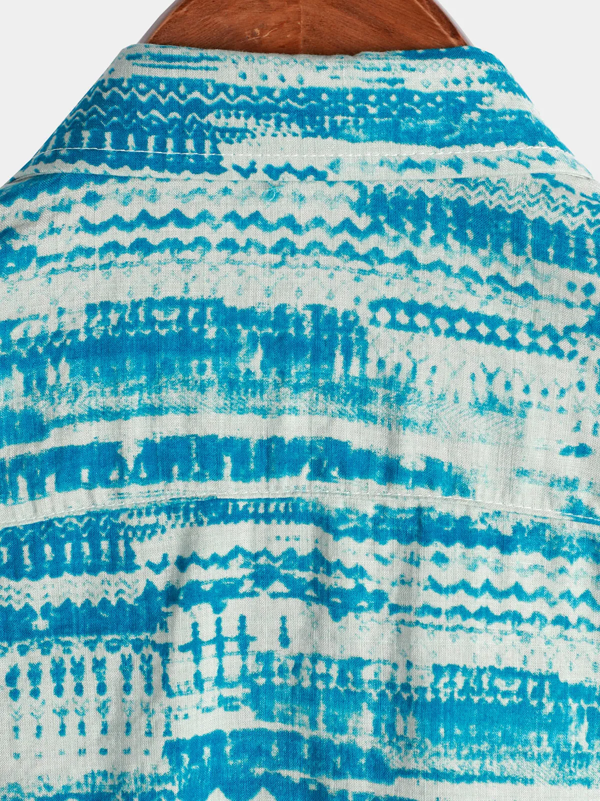 Men's Blue Vintage Pocket Short Sleeve Shirt