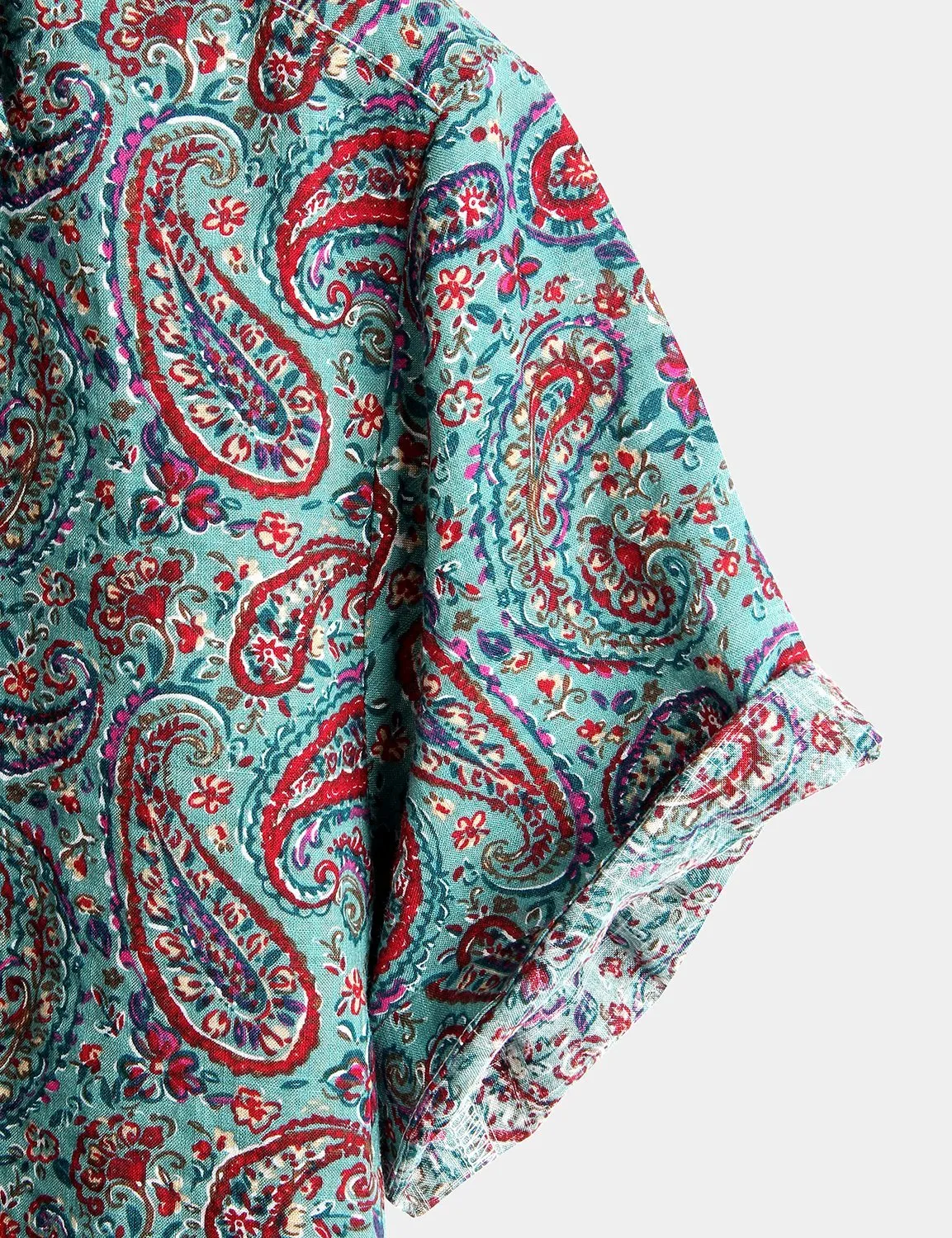 Men's Paisley Vintage Cotton Retro 70s Shirt