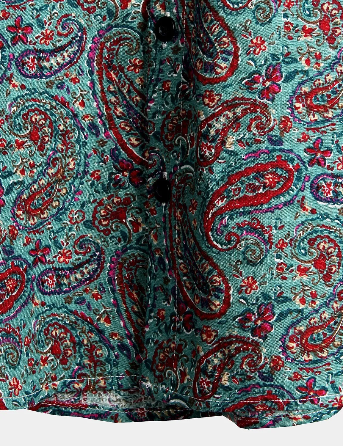 Men's Paisley Vintage Cotton Retro 70s Shirt