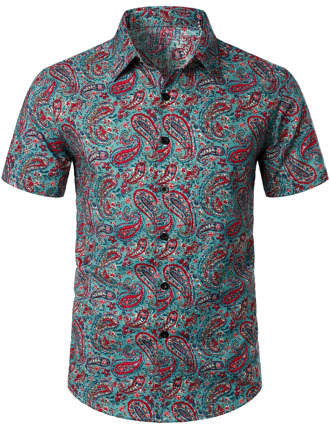 Men's Paisley Vintage Cotton Retro 70s Shirt