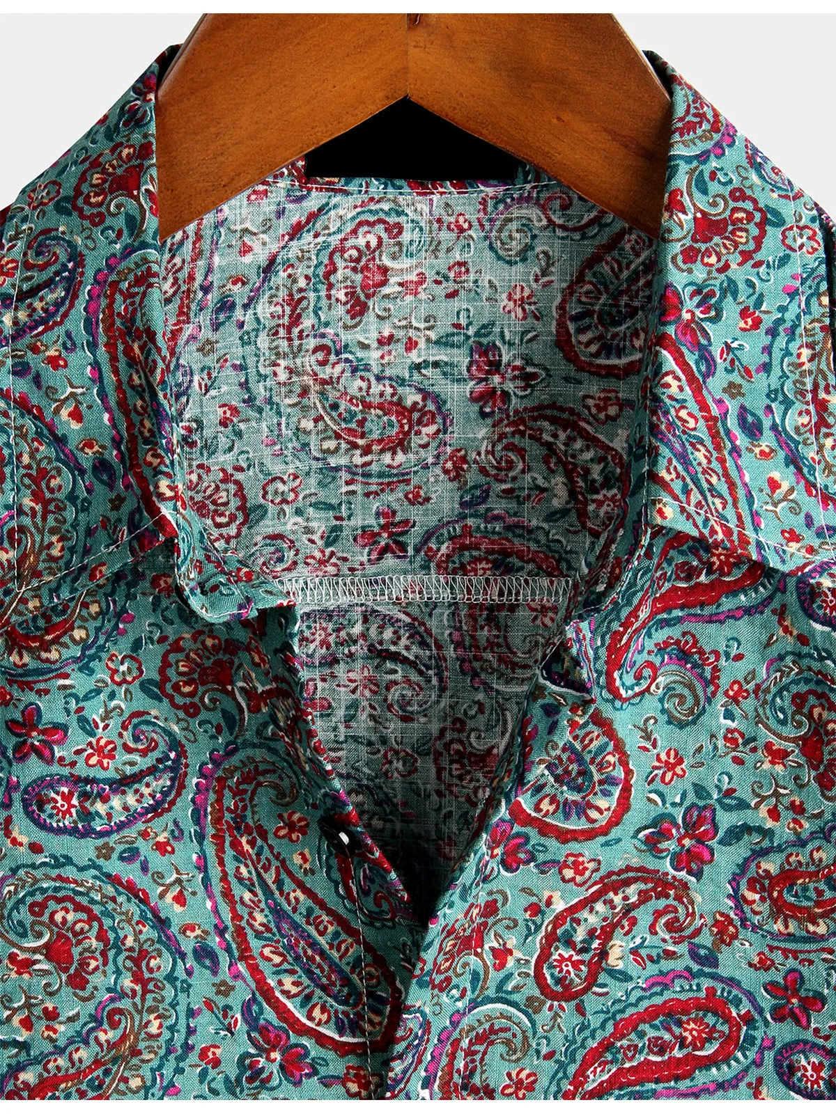 Men's Paisley Vintage Cotton Retro 70s Shirt
