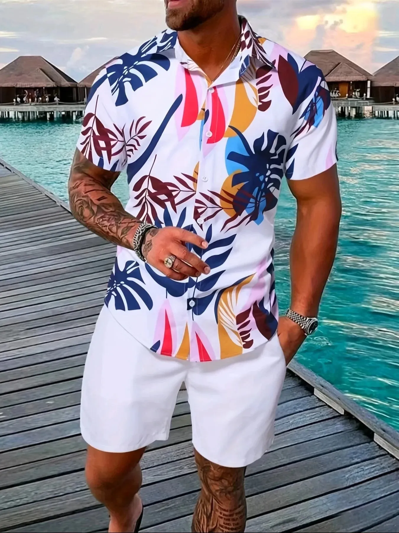 Men's Retro Floral Print Shirts