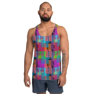 Mens Tank Top, Mid Century Geometric