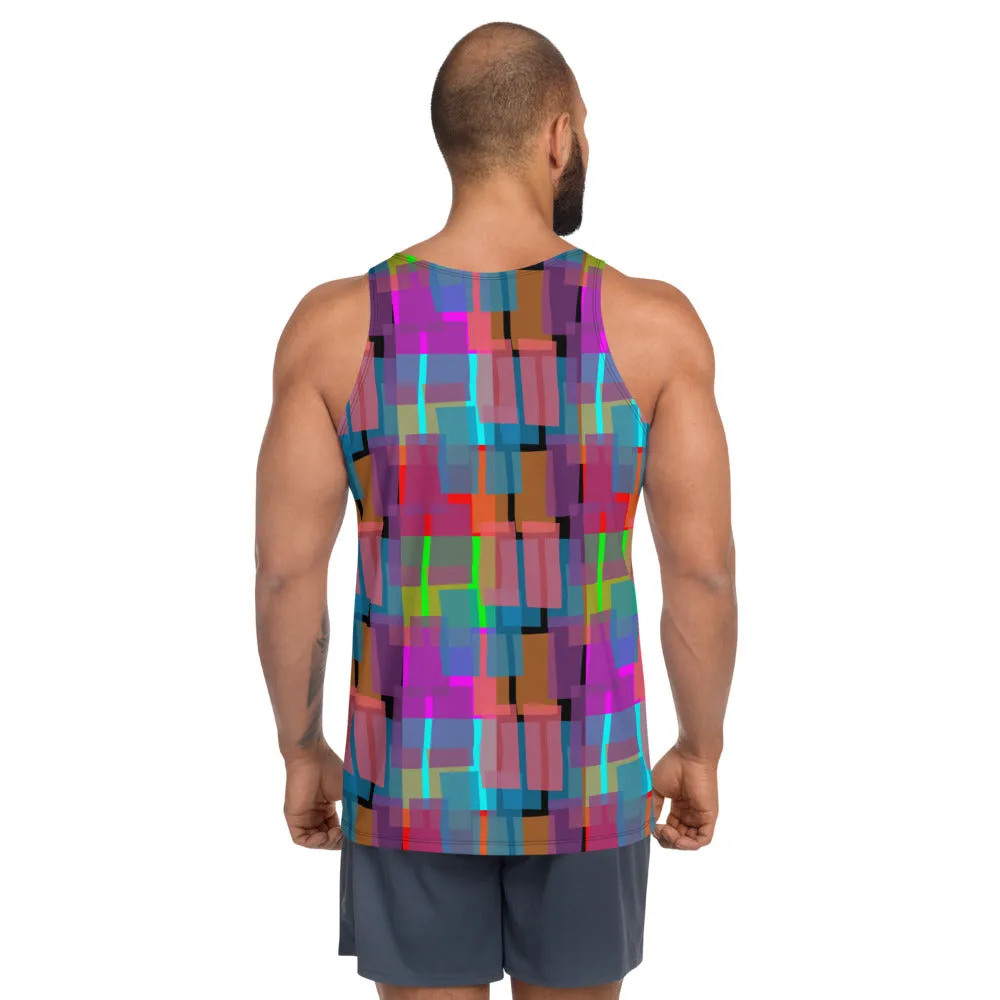 Mens Tank Top, Mid Century Geometric