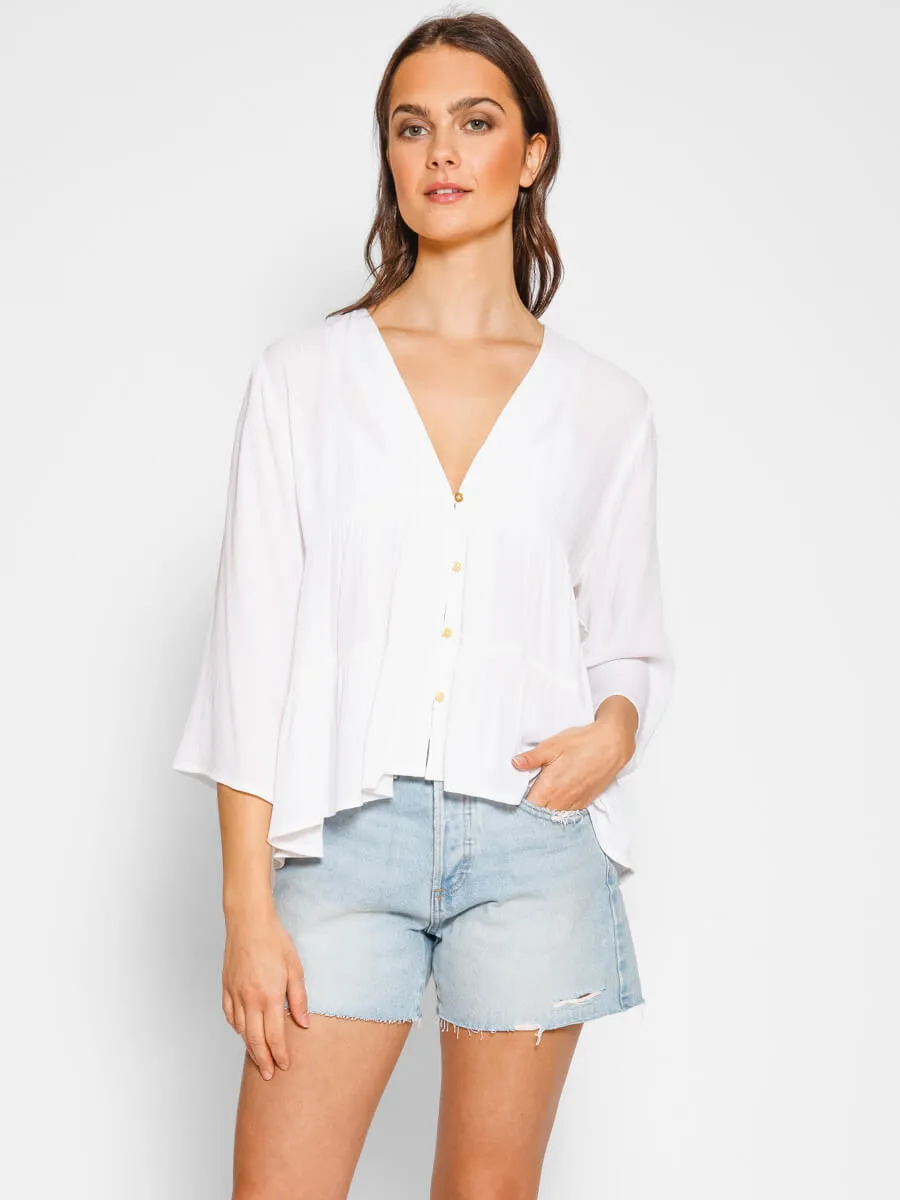 Miami Tiered Shirt in White