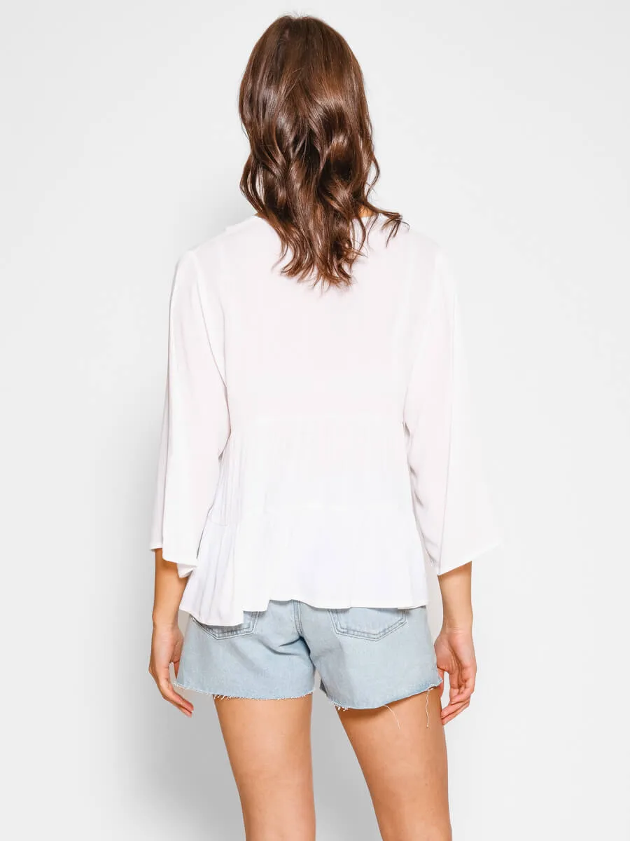 Miami Tiered Shirt in White