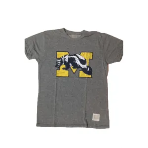Michigan Wolverines Adult Retro Brand Streaky Grey Shirt