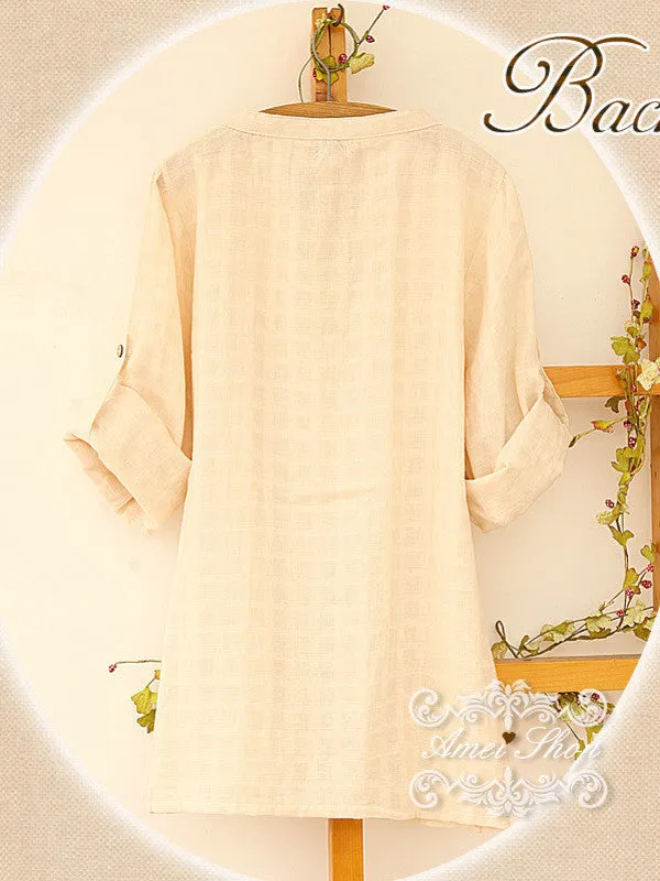Mori girl long sleeve cotton shirt