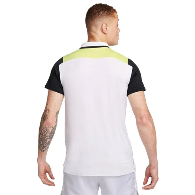 NikeCourt Dri-FIT Advantage Men's White & Light Lemon Polo