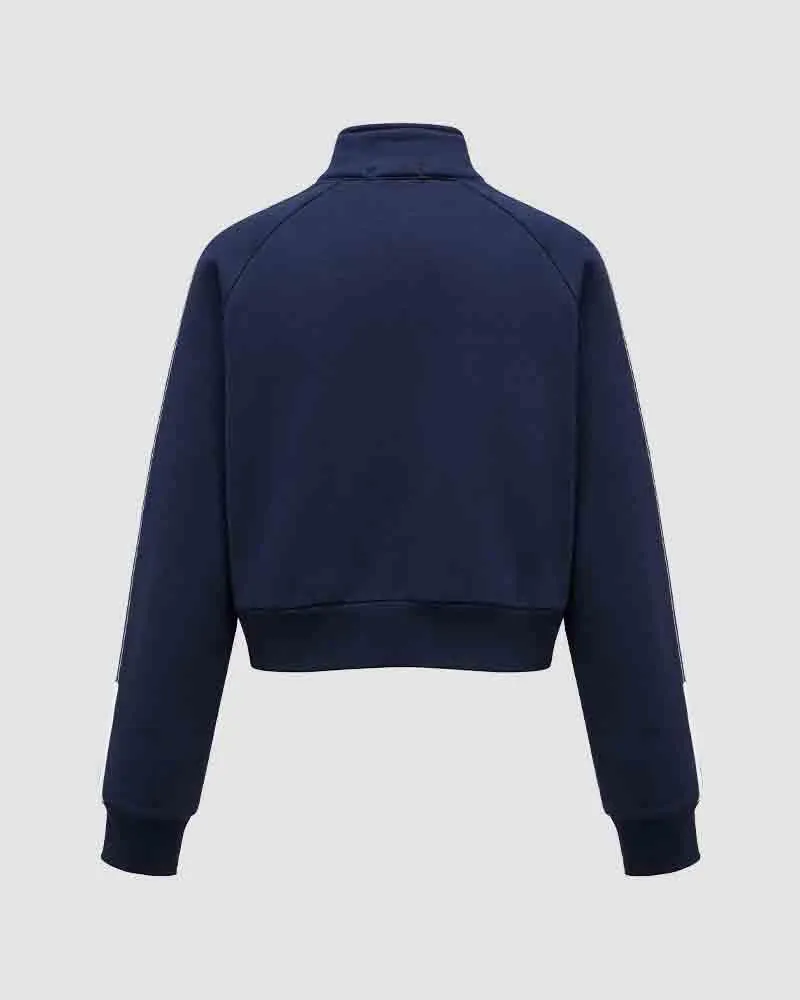 On Track Zip Polo Cropped Jumper