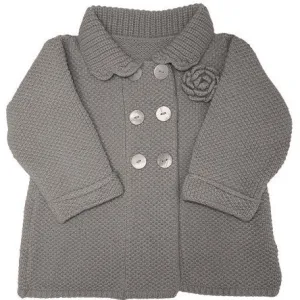 Organic Merino Wool Knitted Coatigan (Grey)