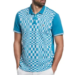 Original Penguin Tile Print Short Sleeve Polo Shirt - Mosaic Blue