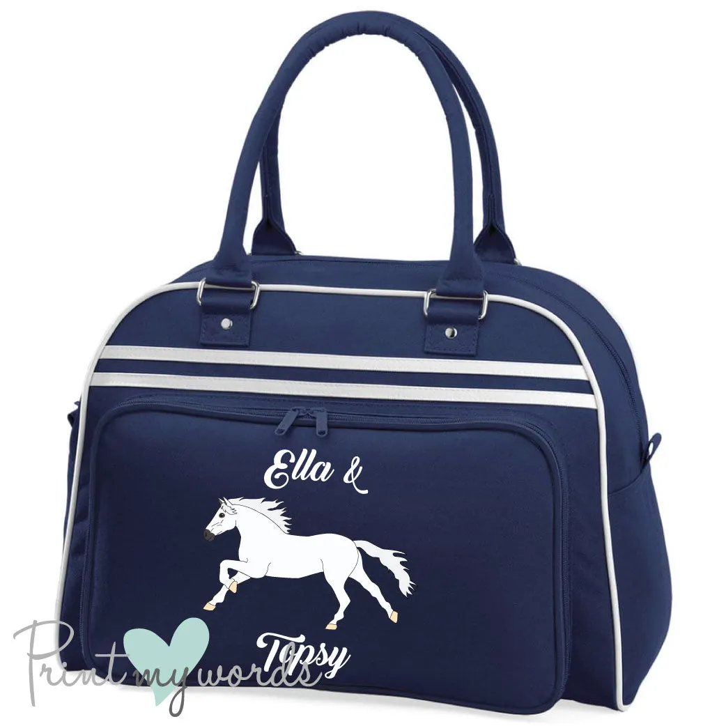 Personalised Equestrian Retro Bowling Bag - Elegant Design