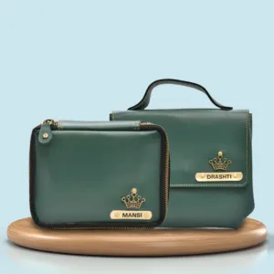 Personalized Mini make up kit   Sling bag - Green