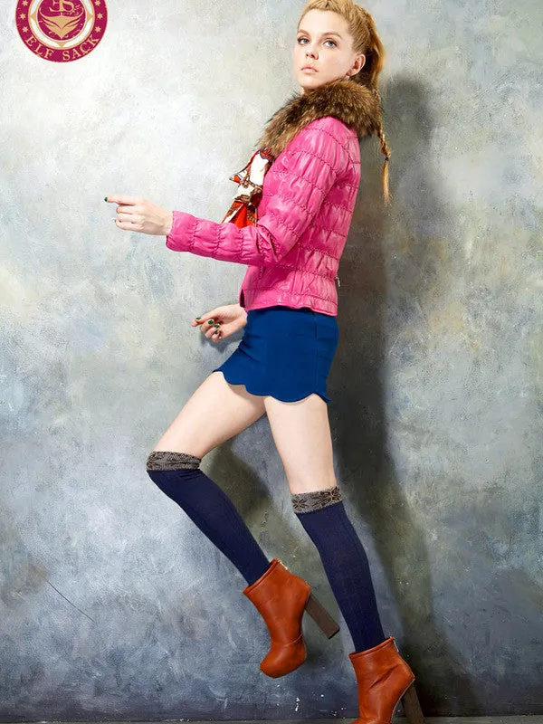 petal hem wool skirt