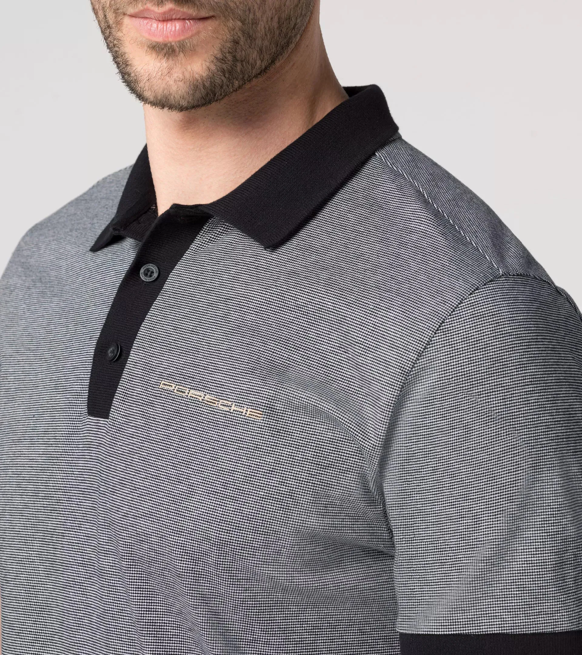 Porsche Men's Polo Shirt, black/white - Heritage