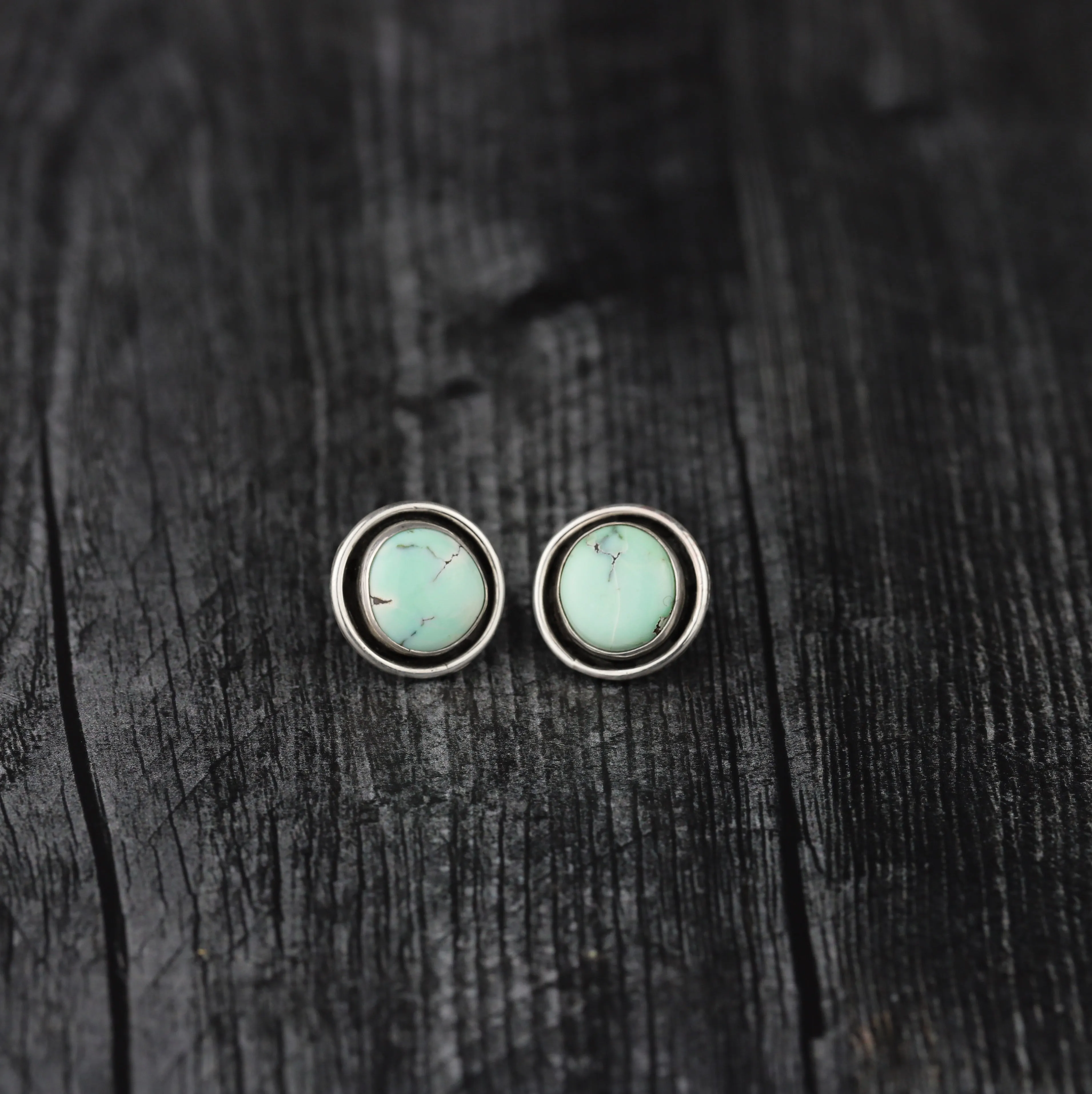 Poseidon Variscite Statement Studs