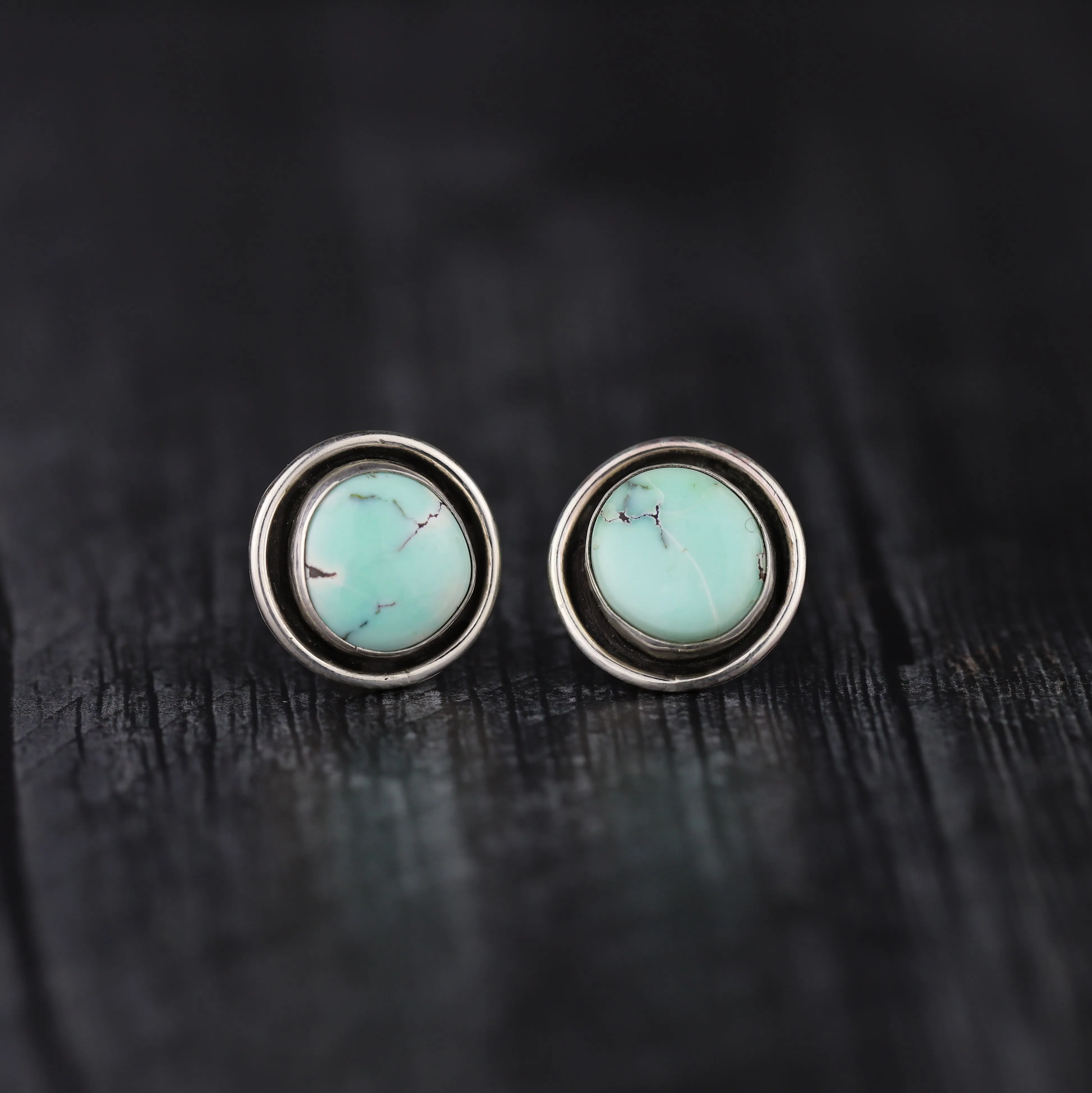Poseidon Variscite Statement Studs